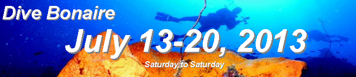 Text Box: Dive Bonaire
July 13-20, 2013
Saturday to Saturday